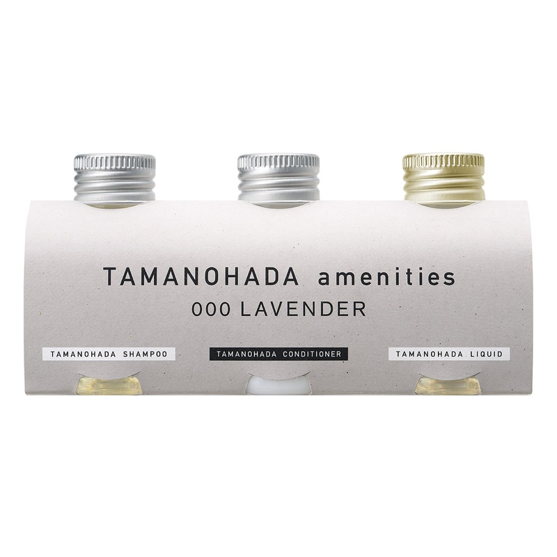 Tamanohada Amenities Set 80ml x 3 Lavender Shampoo Conditioner Body Wash