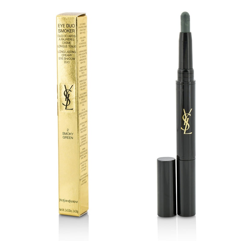 Yves Saint Laurent Eye Duo Smoker Long Lasting Creamy Eye Shadow Duo – # 2 Smoky Green  2×0.8g/0.03oz