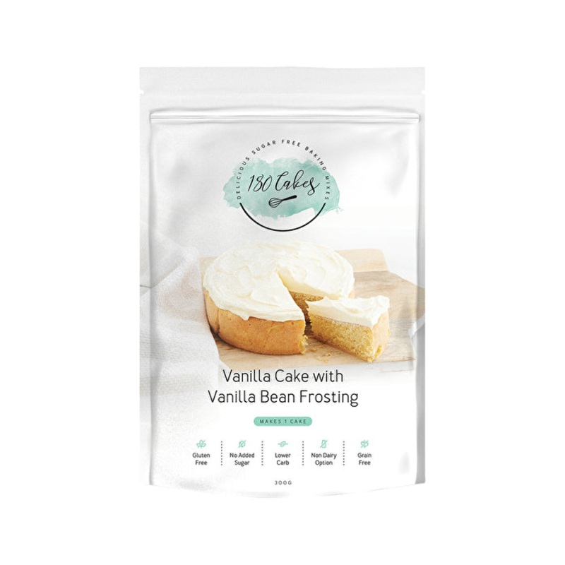 180 Cakes Cake Mix Vanilla with Vanilla Bean Frosting 300g