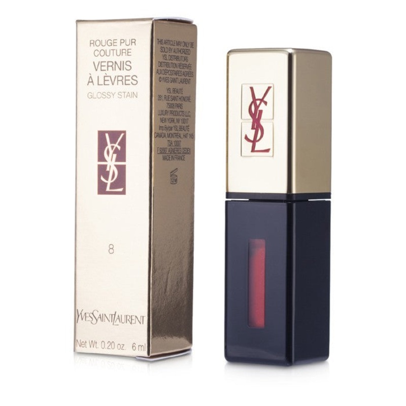 Yves Saint Laurent Rouge Pur Couture Vernis a Levres Glossy Stain – # 8 Orange De Chine 6ml/0.2oz