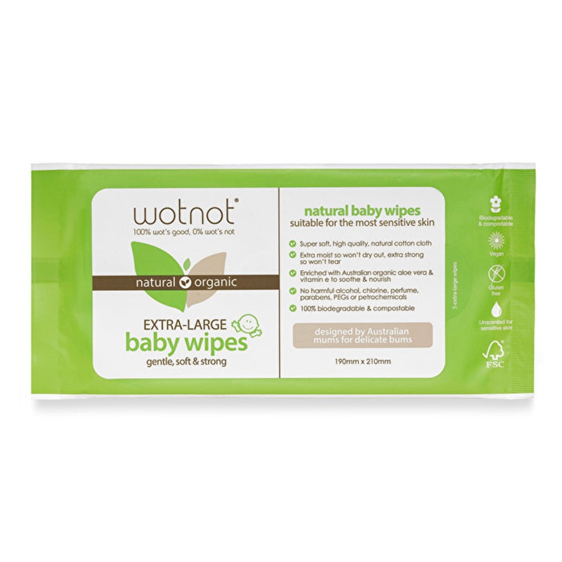 Wotnot 100% Natural Baby Wipes x 5 Pack