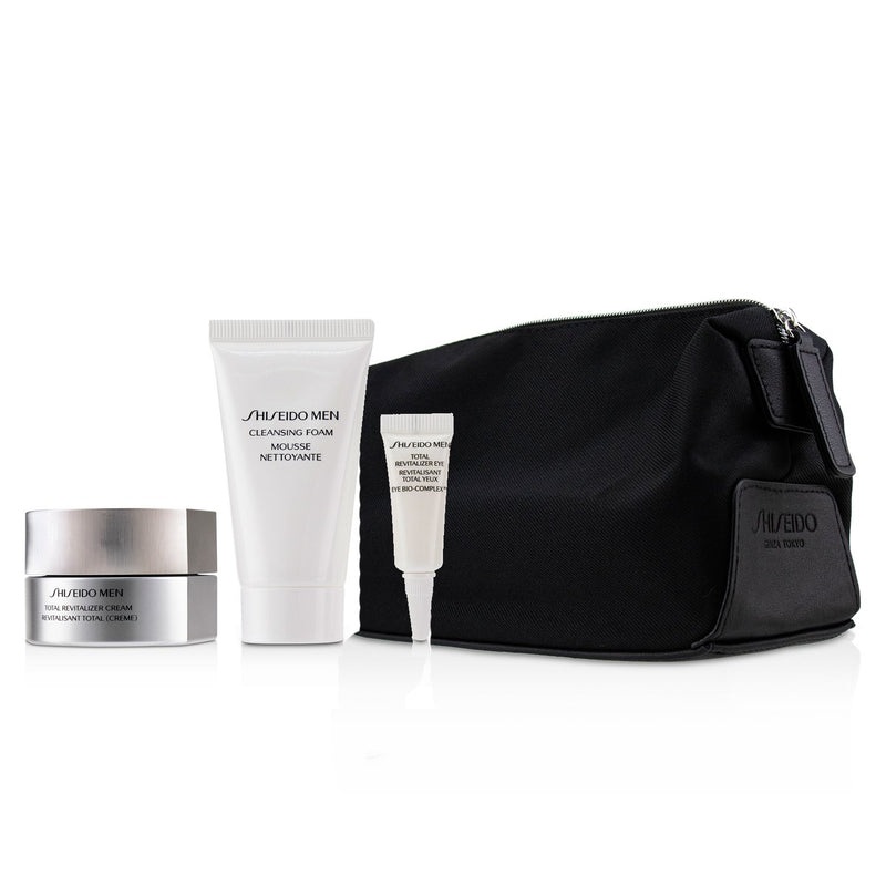 Shiseido Men Total Age-Defense Program Set: 1xTotal Revitalizer Cream 50ml+1xCleansing Foam 30ml+1xTotal Revitalizer Eye 3ml+1xPouch  4pcs