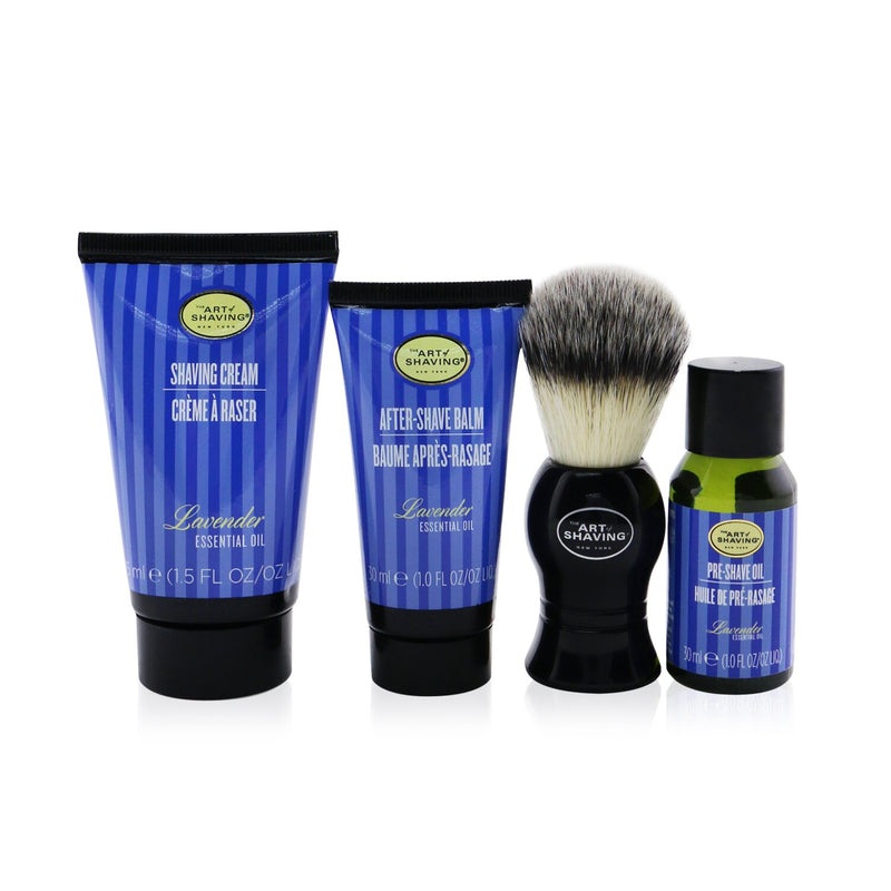 The Art Of Shaving The 4 Elements Of The Perfect Shave 4-Pieces Kit – Lavender: Pre-Shave Oil 30ml + Shaving Cream 45ml + After-Shave Balm 30ml + Shaving Brush  4pcs