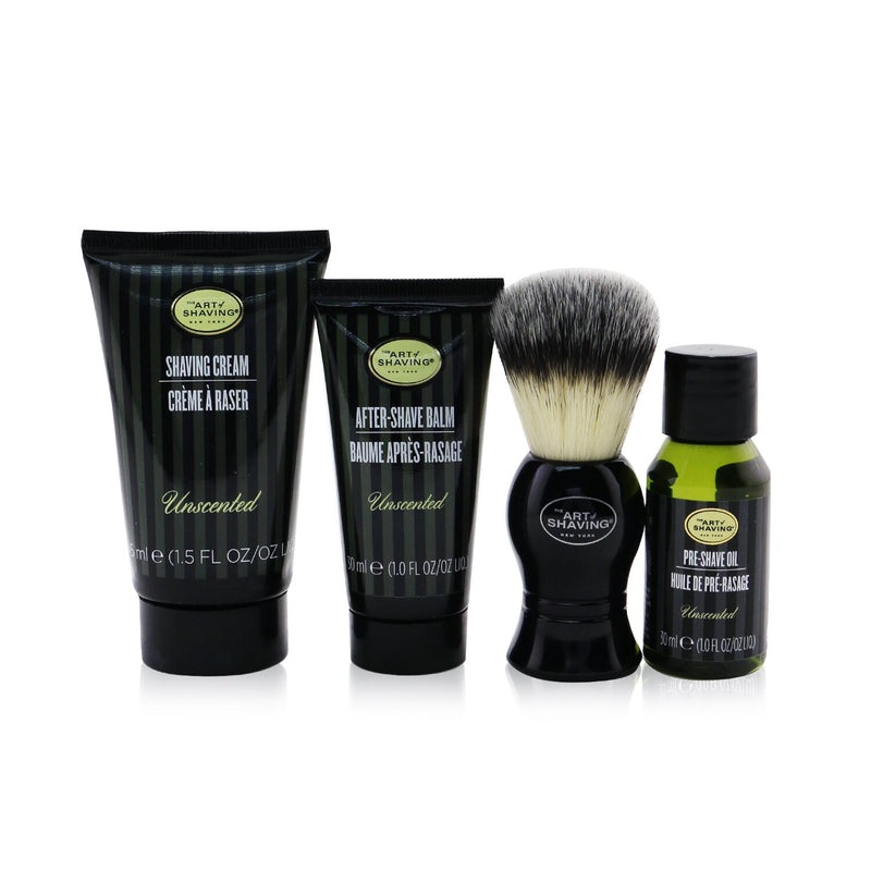 The Art Of Shaving The 4 Elements Of The Perfect Shaving 4-Pieces Kit – Unscented: Pre-Shave Oil 30ml + Shaving Cream 45ml + After-Shave Balm 30ml + Shaving Brush  4pcs