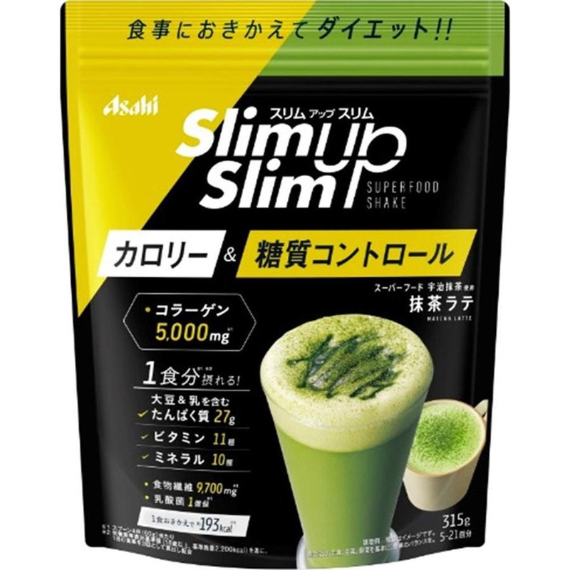 Asahi Slim Up Slim Enzyme And Superfood Shake Matcha Latte Flavor 315g – Japanese Health Drinks