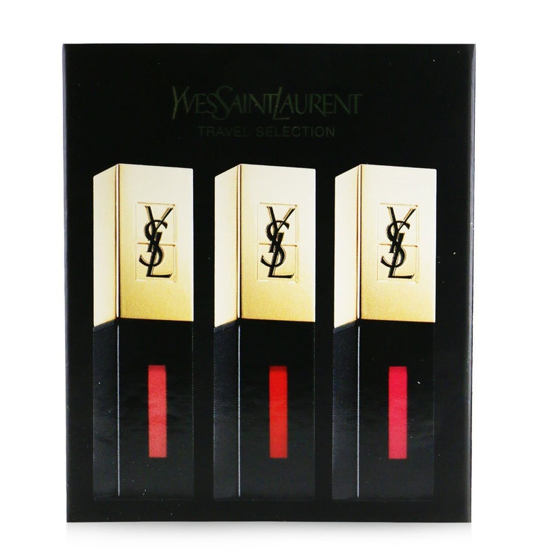Yves Saint Laurent Rouge Pur Couture Vernis A Levres Glossy Stain Trio Set (7, 9, 12)  3x6ml/0.2oz