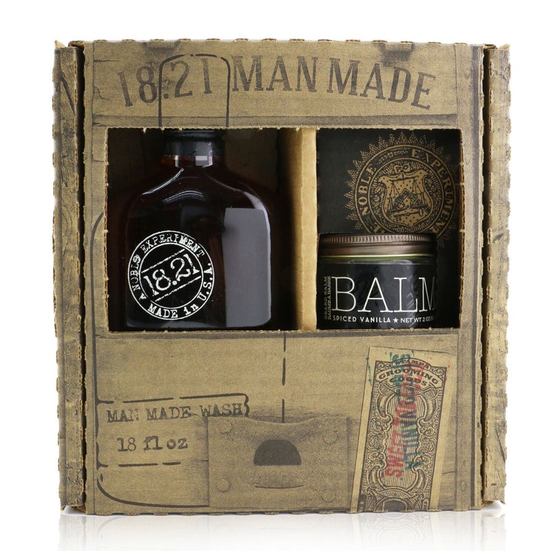 18.21 Man Made Man Made Wash & Balm Set – # Spiced Vanilla: 1x Shampoo, Conditioner & Body Wash 530ml + 1x Beard Balm 56.7g  2pcs
