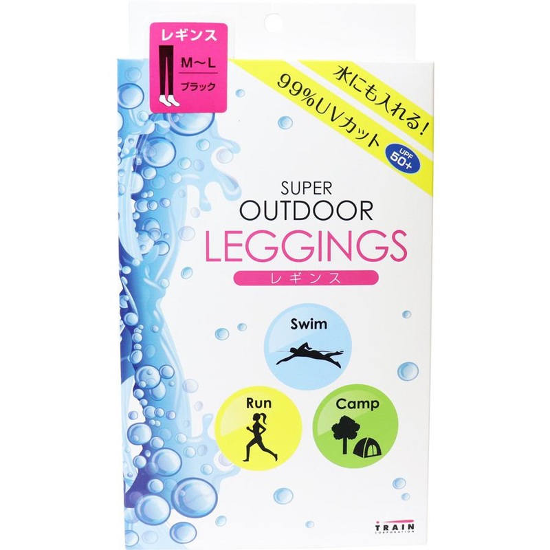 Train Super Outdoor Leggings UPF50+ Black Color Size M~L – Sun Protection Clothing From Japan