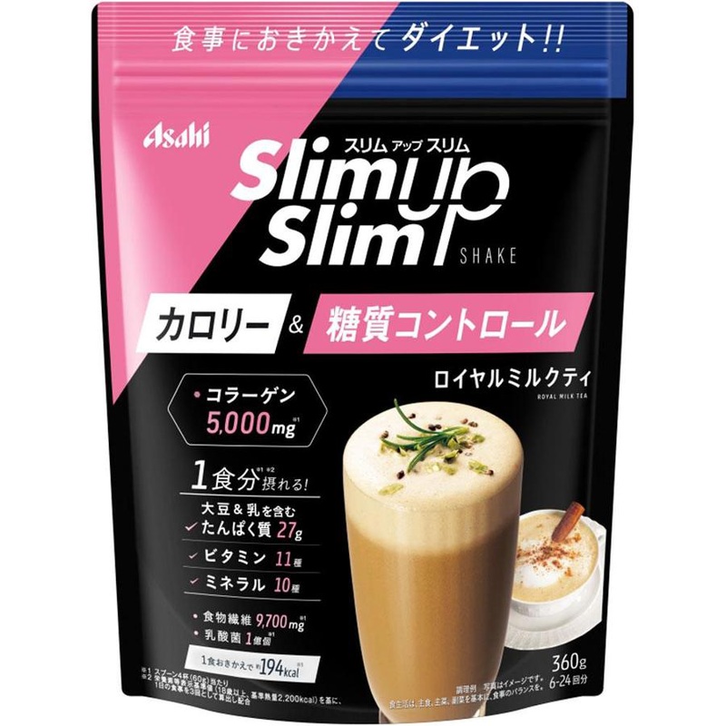 Asahi Slim Up Slim Shake Royal Milk Tea Flavor 360g – Japanese Health Foods And Supplements