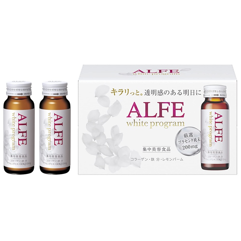 Alfe Nutritional Functional Food Tropical Lemon Flavor Collagen Placenta 50ml 10 Bottles