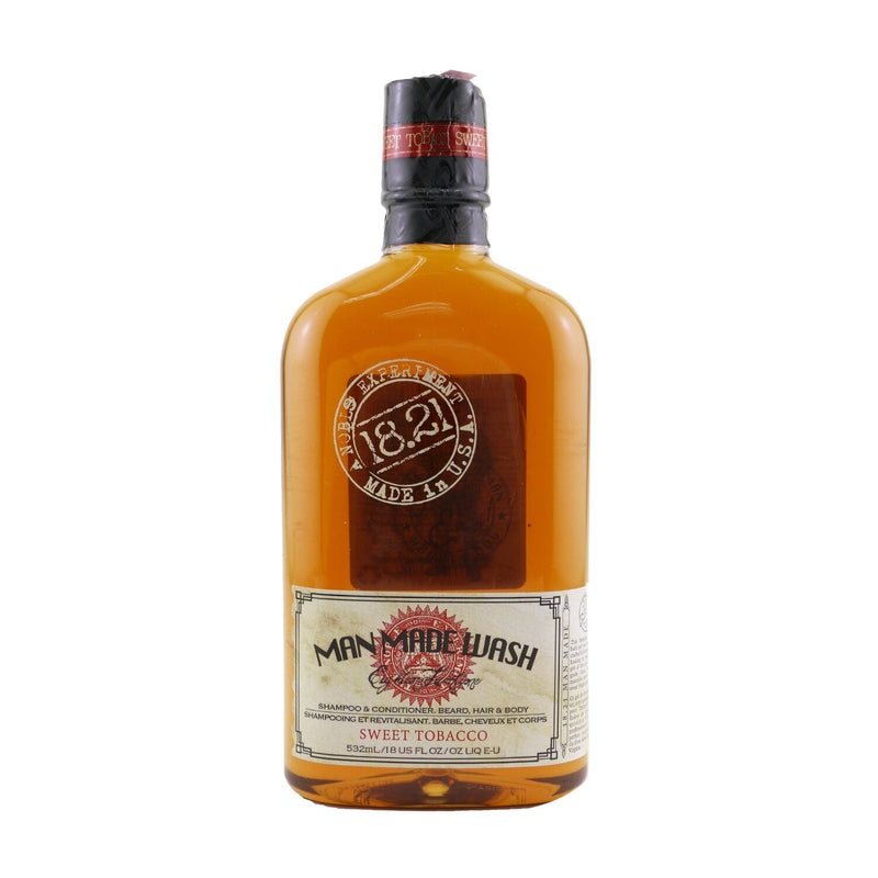 18.21 Man Made Man Made Wash Shampoo & Conditioner, Beard, Hair & Body – # Sweet Tobacco  532ml/18oz