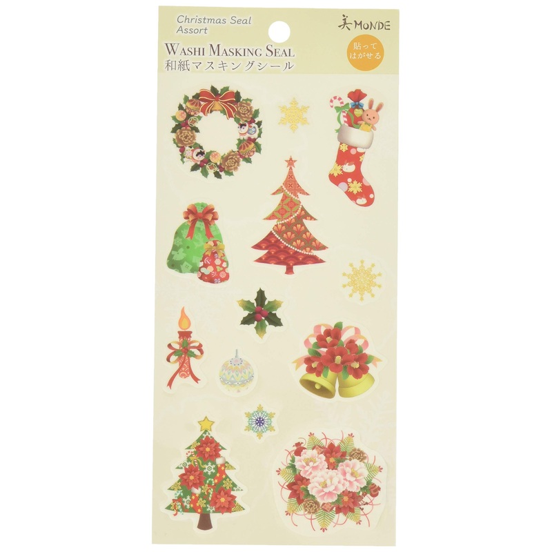 A Shirt Kamiiso Washi Making Set Christmas Stickers Assortment Sheet