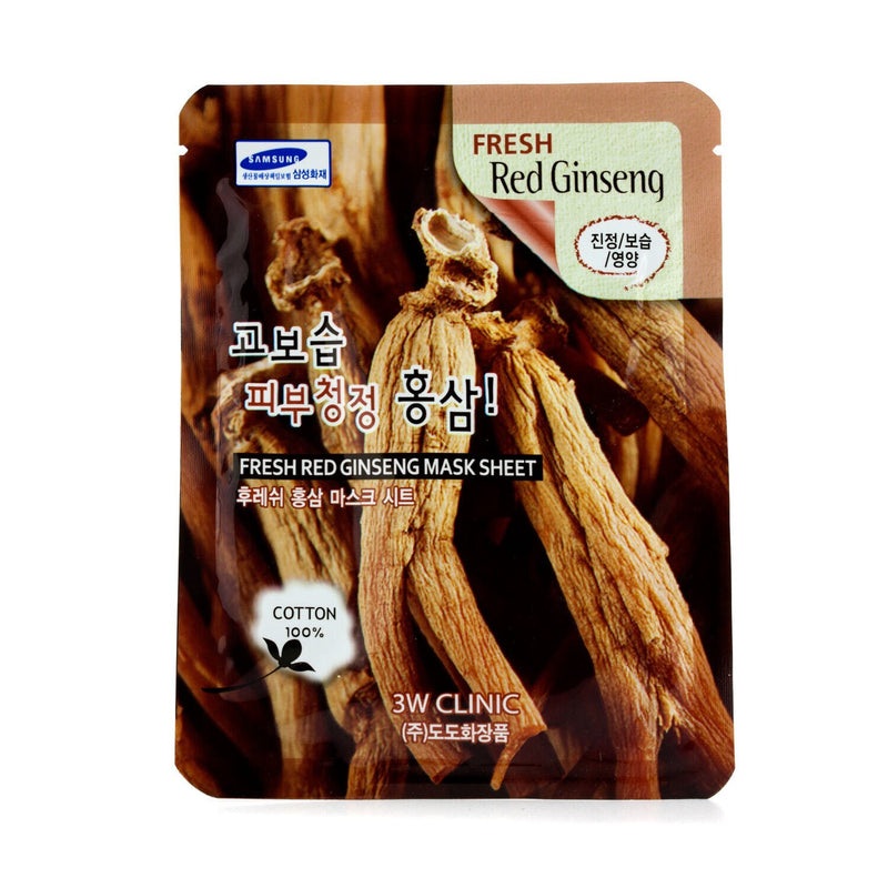 3W Clinic Mask Sheet – Fresh Red Ginseng  10pcs