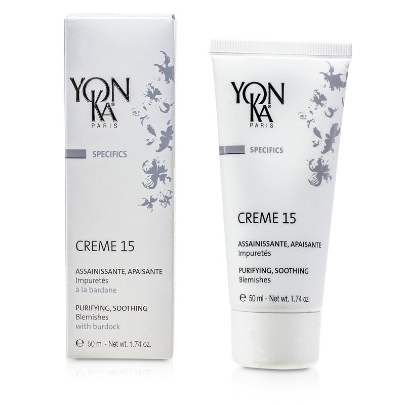 Yonka Specifics Creme 15 With Burdock – Purifying, Soothing (For Blemishes)  50ml/1.74oz