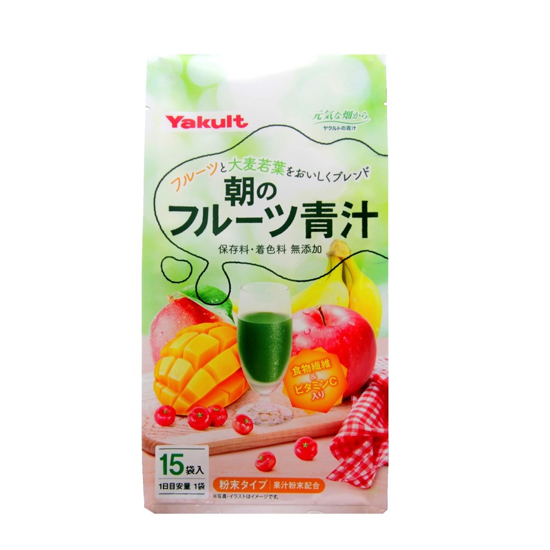 Yakult Health Foods Morning Fruit Green Juice 7g x 15 Bags – Boost Your Day