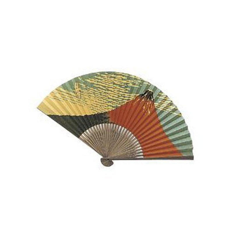 Yamani Red Mt. Fuji Design Japanese Folding Fan 22.5cm Sensu Style