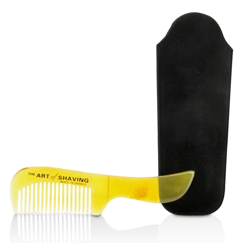 The Art Of Shaving Horn Mustache Comb – Black Suedine  1pc