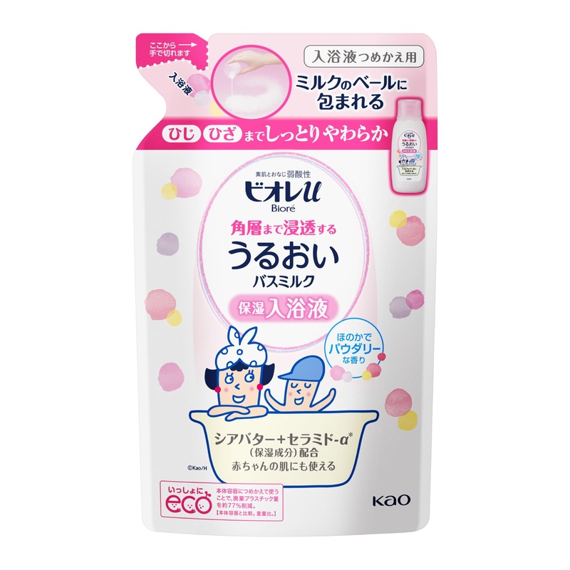 Biore U Bath Milk Powder Refill 480ml – Deep Skin Penetration