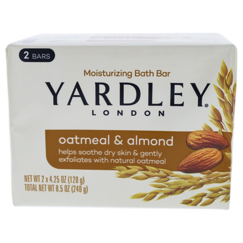 Yardley London Oatmeal & Almond Bar Soap by Yardley London for Unisex – 2 x 4.25 oz Soap