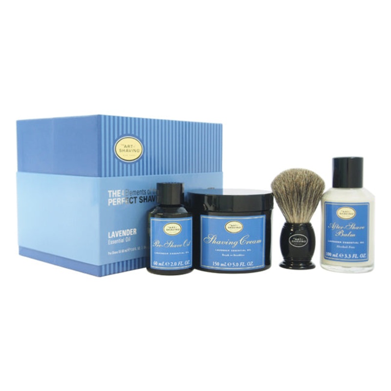 The Art of Shaving The 4 Elements of The Perfect Shave Kit – Lavender by The Art of Shaving for Men – 4 Pc Kit 2oz Pre-Shave Oil, 5oz Shaving Cream , 3.3oz After-Shave Balm , Pure Badger Black Shaving Brush