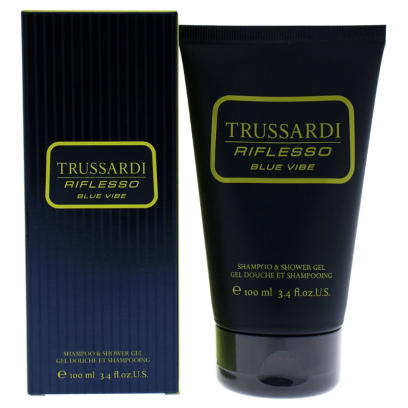 Trussardi Riflesso Blue Vibe by Trussardi for Men – 3.4 oz Shampoo and Shower Gel