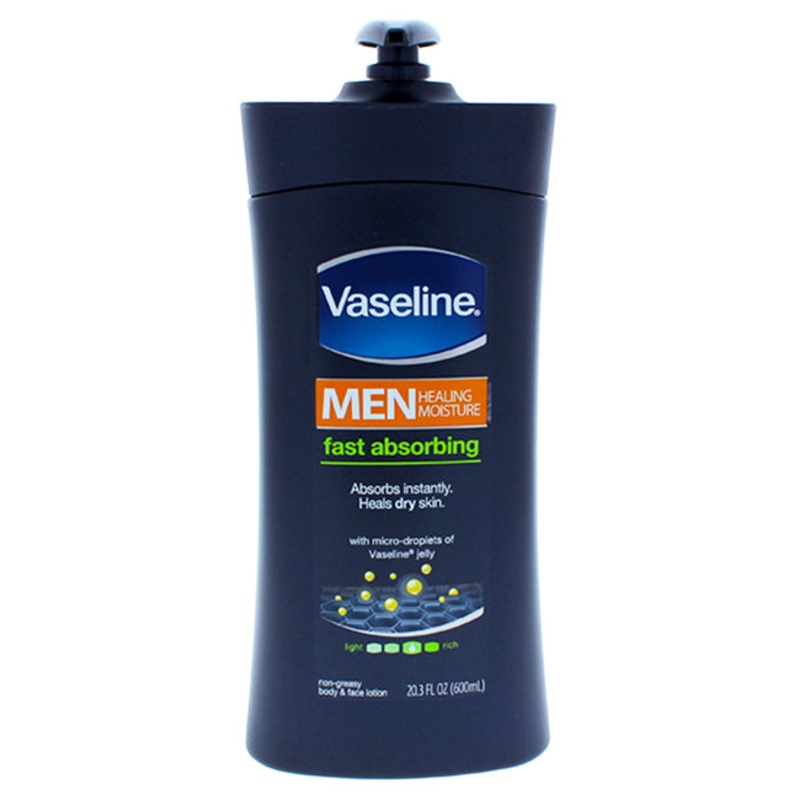 Vaseline Men Fast Absorbing Body & Face Lotion by Vaseline for Men – 20.3 oz Lotion